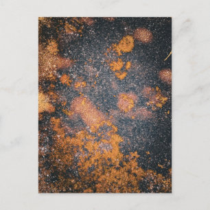 Cartão Postal Textura Envelhecida Laranja e Preta Vista de Perto