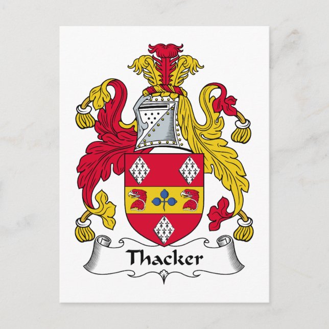 Cartão Postal Thacker Family Crest (Frente)