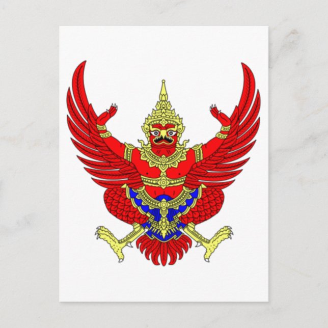 CARTÃO POSTAL THAI THAILAND CASACO DE ARMAS EMBLEM FLAG (Frente)