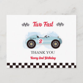 Cartão Postal Thank you card 2nd Birthday Too Fast, Vintage Race