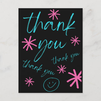 CARTÃO POSTAL THANK YOU CARD SMILEY FACE