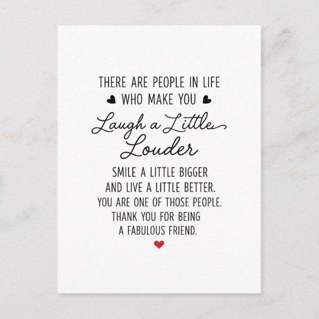 Cartão Postal Thanks for being a fabulous friend (Frente)