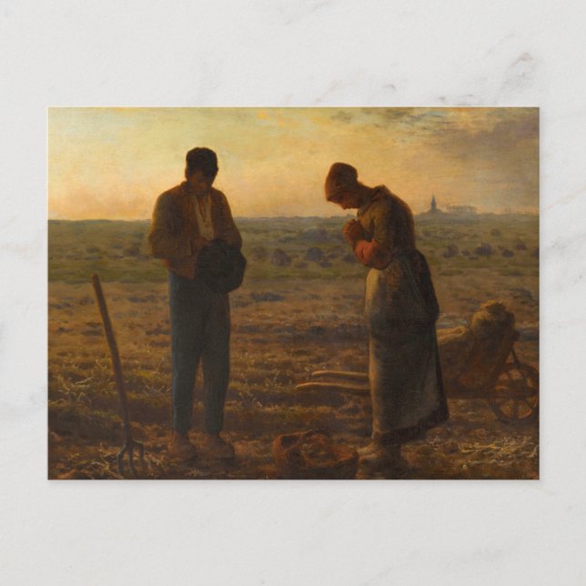 Cartão Postal The Angelus, 1857-1859 by Jean-Francois Millet (Frente)