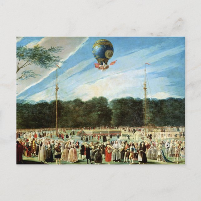 Cartão Postal The Ascent of the Montgolfier Balloon at (Frente)