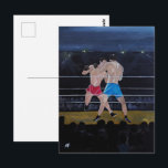 Cartão Postal The Boxers Painting by Alfred Fox<br><div class="desc">Painting of "The Boxers" by Alfred Fox . Collectable Postcard . alfred_fox_art @ Zazzle</div>