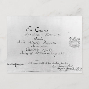 Cartão Postal The Brandenburg Concertos, 1721