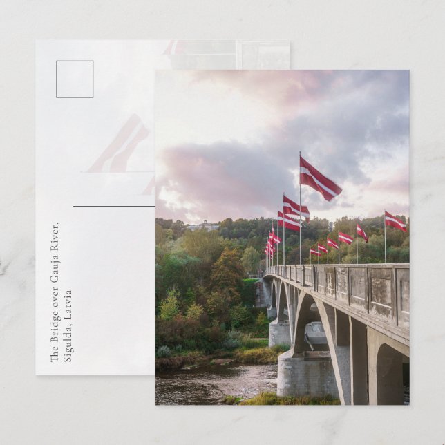 Cartão Postal The Bridge over Gauja River, Sigulda, Latvia (Frente/Verso)