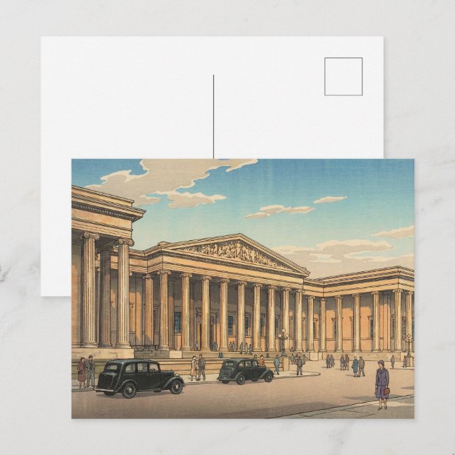 Cartão Postal The British Museum Japanese Woodblock Print (Frente/Verso)