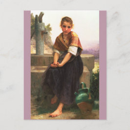 Cartão Postal The Broken Pitcher por William-Adolphe Bouguereau