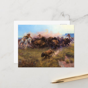 Cartão Postal The Buffalo Hunt, No.39, por Charles M. Russell