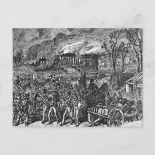 Cartão Postal The Burning of Washington, 1814