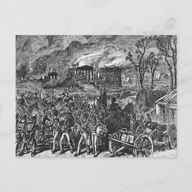 Cartão Postal The Burning of Washington, 1814 (Frente)