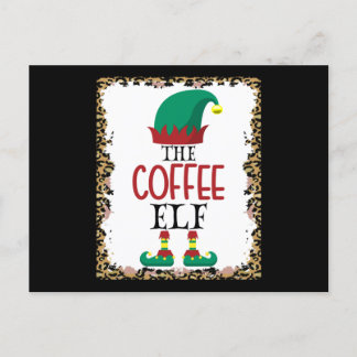 Cartão Postal The Coffee Elf Leopard Elf Christmas Gift