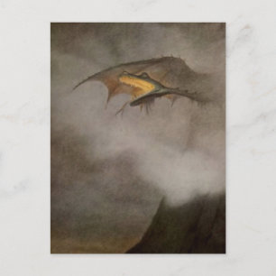 Cartão Postal "The Dragon Awakes" por Theodor Kittelsen