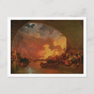Cartão Postal The Excelente Fire of London, c.1797 (óleo na can