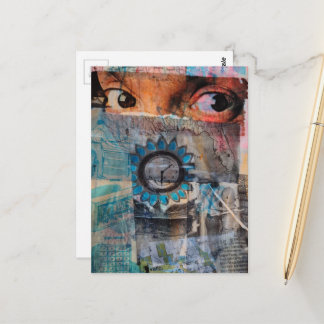 Cartão Postal The Eyeballs abstract junk journal Collage