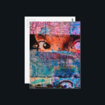 Cartão Postal The Eyeballs abstract junk journal Collage AI<br><div class="desc">A mixed media collage made and photographed by Angelandspot in the year 2026 with vintage images from magazines and textbooks and then ran though an AI art generator which did not change it much except for adding the keys</div>