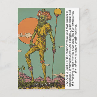 Cartão Postal The Fool Tarot Card Mystical Major Arcana Art 
