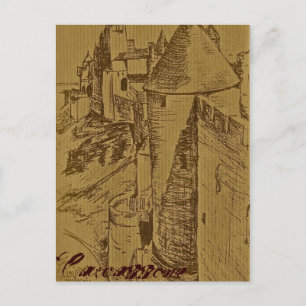 Cartão Postal The Fortress of Carcassone