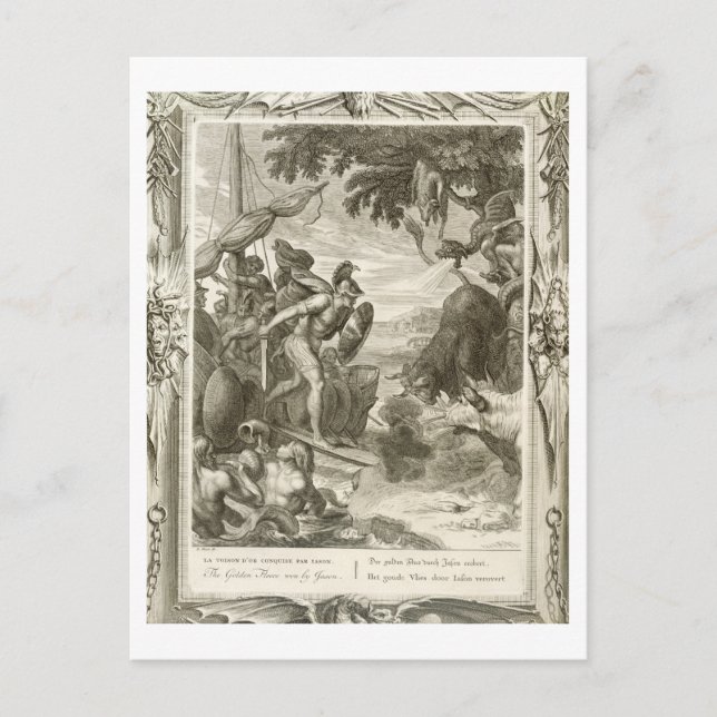 Cartão Postal The Golden Fleece Won by Jason (engraving) (Frente)