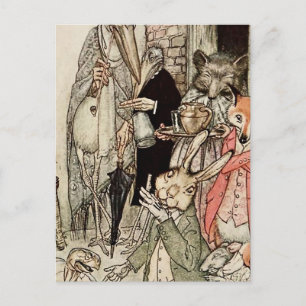 Cartão Postal "The Hare and the Tortoise" de Arthur Rackham