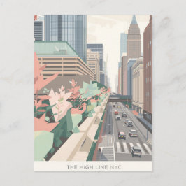 Cartão Postal The High Line NYC Pastel Art