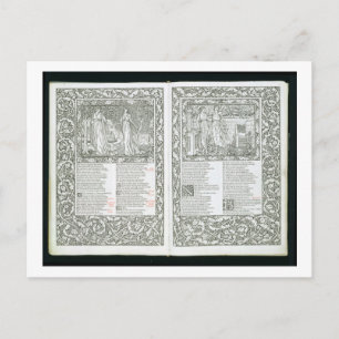 Cartão Postal The Kelmscott Chaucer, publicado em 1896 pelo Kel