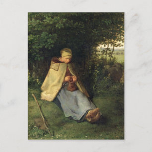 Cartão Postal The Knitter ou, The Seated Shepherdess, 1858-60