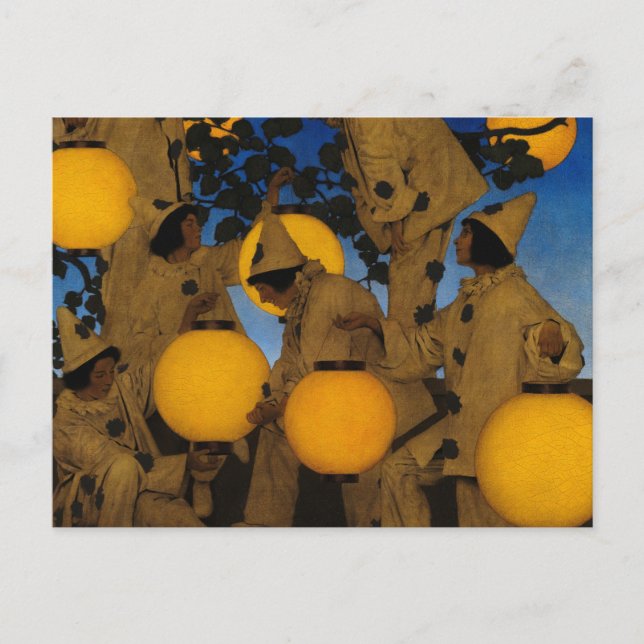 Cartão Postal The Lantern Bearers, 1908, por Maxfield Parrish (Frente)