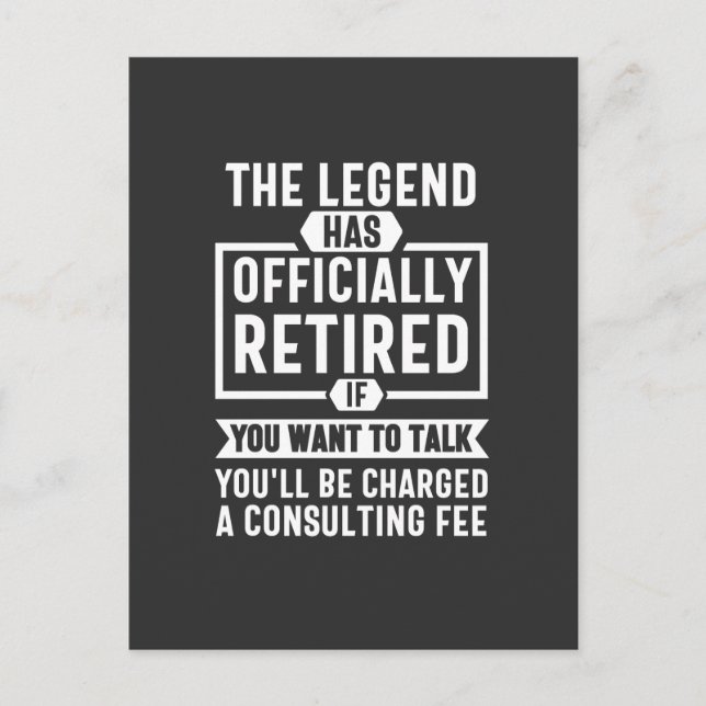 Cartão Postal the legend Has Officially Retired (Frente)