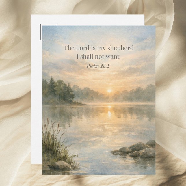 Cartão Postal The Lord Is My Shepherd Psalm 23:1 Christian (Criador carregado)