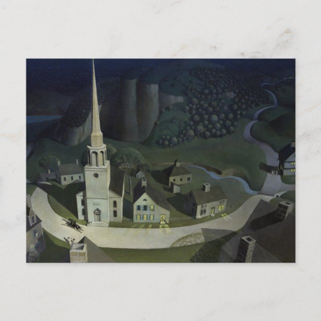 Cartão Postal The Midnight Ride of Paul Revere, 1931 por Wood (Frente)