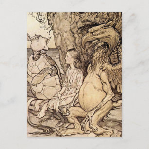Cartão Postal "The Mock Turtle's Story" por Arthur Rackham