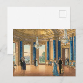 Cartão Postal The Music Room of Buckingham Japanese Woodblock Pr