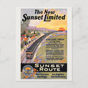 Cartão Postal The New Sunset Limited Poster vintage 1924
