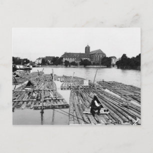 Cartão Postal The Oder at Breslau Polônia, c.1910