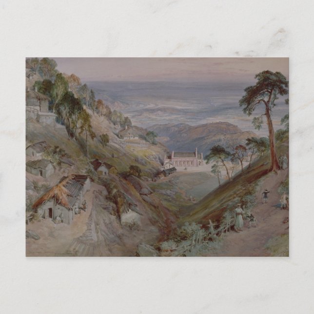 Cartão Postal The Plains, Landour Church, Mussoorie, 1884 (Frente)