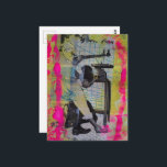 Cartão Postal The Retro Working Men Mixed Media Collage<br><div class="desc">A mixed media collage made and photographed by Angelandspot in the year 2026 with vintage images from a working book from the 1950s era combined with some other papers and paints</div>