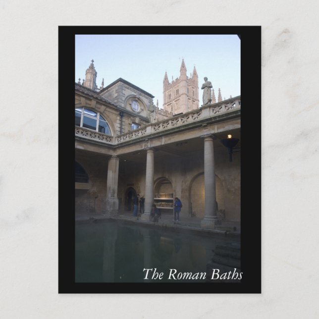 Cartão Postal The Roman Baths, Bath, Inglaterra (Frente)