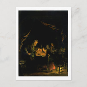 Cartão Postal The School Master, 1660-65 (óleo no painel)