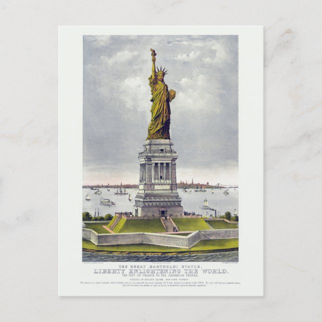 Cartão Postal The Statue of Liberty, The Great Bartholdi Statue (Frente)