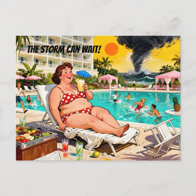 Cartão Postal “The Storm Can Wait” – A Self Denial Cartoon (Frente)