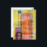 Cartão Postal The Sweet Treat Mixed Media Collage<br><div class="desc">A random collage of vintage textbook papers and a frozen treat on a stick from a phone book ad with a woman on a yellow background</div>