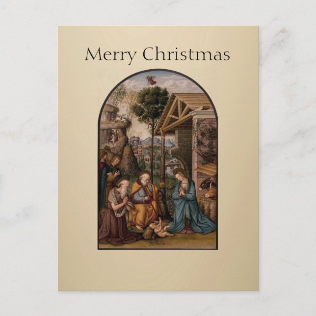 Cartão Postal The Virgin Mary and Baby Jesus Christmas Greetings (Frente)