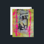 Cartão Postal The Working Men Mixed Media Collage<br><div class="desc">A mixed media collage made and photographed by Angelandspot in the year 2026 with vintage images from a working book from the 1950s era combined with some other papers and paints</div>