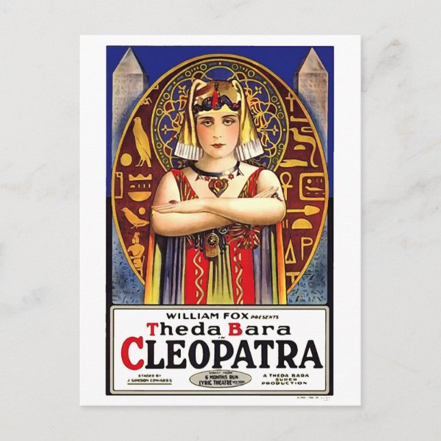 Cartão Postal Theda Bara como Cleópatra Vintage Movie (Frente)
