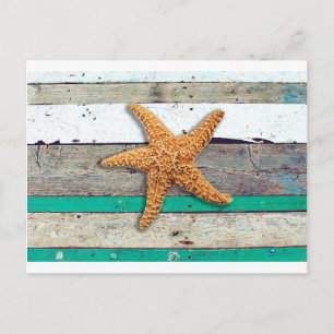 Cartão Postal Theme Starfish Rustic Casamento