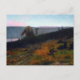 Cartão Postal Theodor Kittelsen O Lado Ash e o Troll