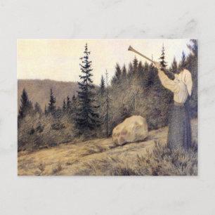 Cartão Postal Theodor Kittelsen - Op em Fjeldet Toner En Lur