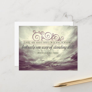 Cartão Postal Theodore Roosevelt, citação inspiracional "Permane